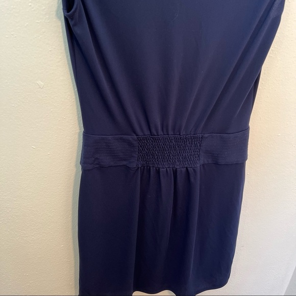 BCBGMAXAZRIA Sleeveless Dress Cowl Neck Navy Blue - Picture 8 of 12